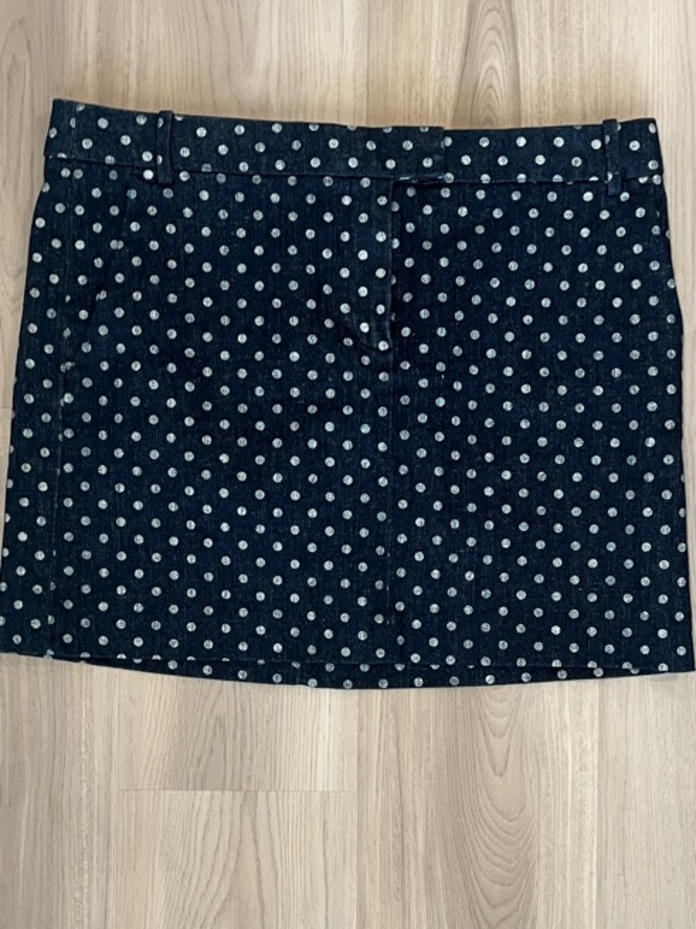 J. Crew Navy Polka Dot Mini Skirt